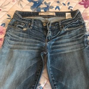 Straight leg, low rise jeans
